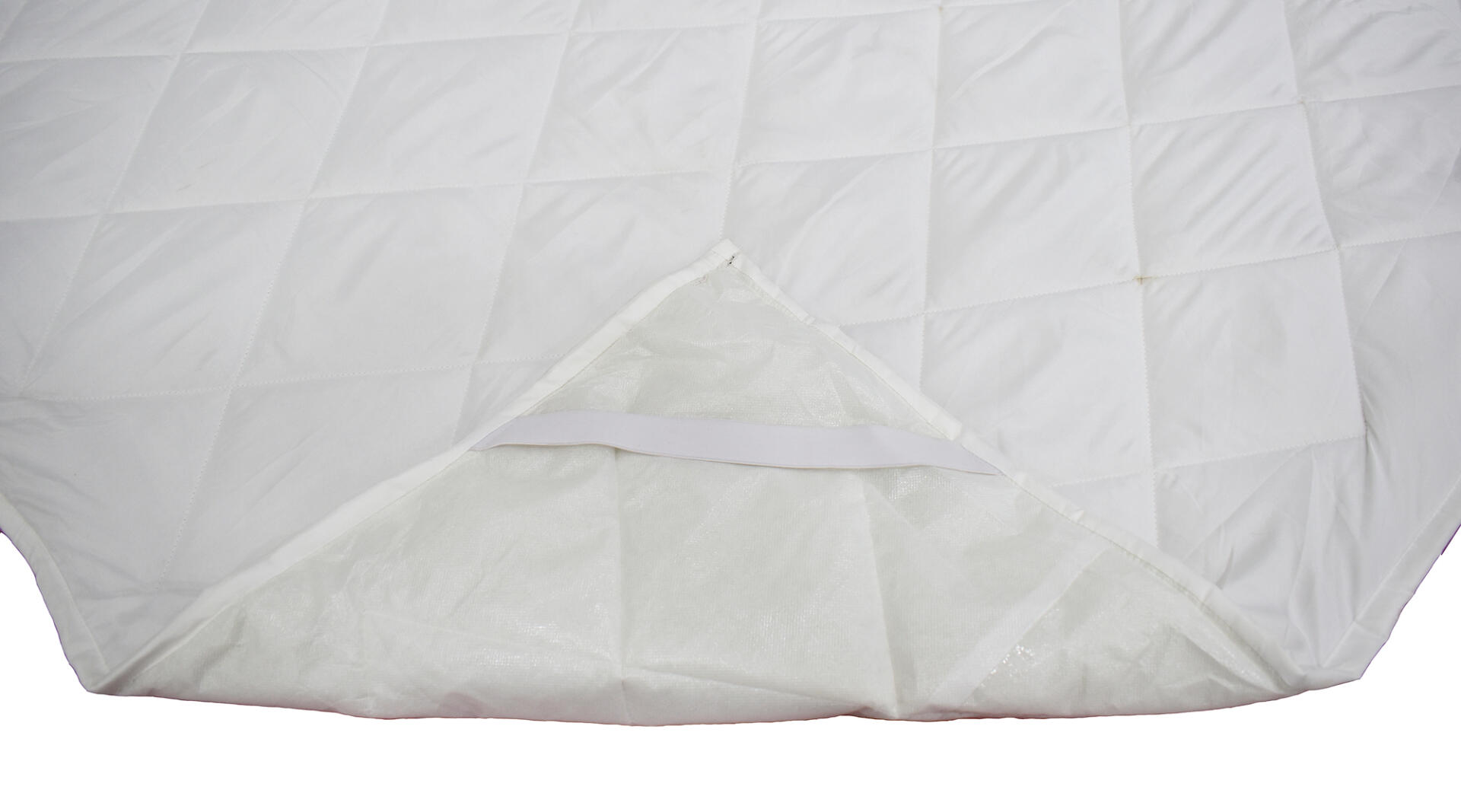 Double Bed Microfiber Waterproof Dustproof Quilted King Size Mattress Protector - White - Image 4